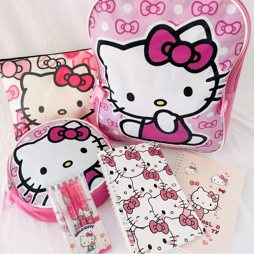 Hello Kitty Back to School Bundle - Backpack, Lunch Bag, Pens Pouch, & More, NWT